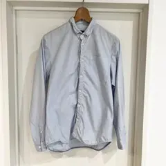 Finamore ブルーシャンブレー ホリゾンタルカラーシャツ イタリア製