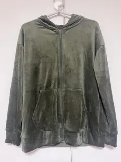 ベロア パーカー グリーン