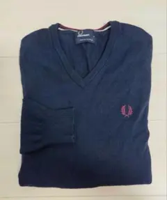 【訳あり】フレッドペリー　ネイビー Vネックセーター