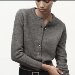 美品　ZARA 　メタルボタンニットカーディガン ジャケット　M ダークミンク