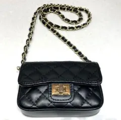 新品未使用 オウレンティ キルティングチェーンミニバック　本革　ブラック