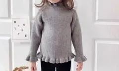 大人気❣️子ども服　リブニット　セーター　韓国　グレー　120