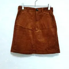 【ジーユー】ミニスカート/ S /ブラウン/コーデュロイ/ コットン100%