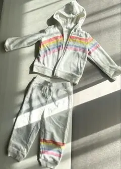 【babyGAP】レインボーストライプ パーカーセット18-24ヶ月