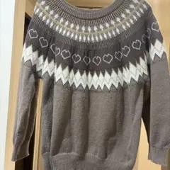 nonnari ハート模様 ニットセーター 4L ゆったりサイズ