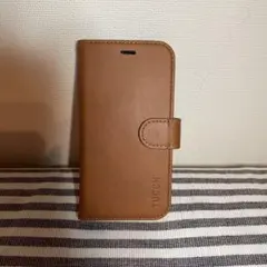 iPhone12mini用　TUCCHI 手帳型ケース ブラウン