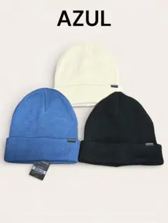 AZUL ニット帽セット 青 黒 白