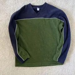 GAP Vネックセーター Mサイズ ネイビー/グリーン