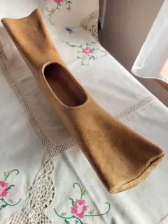 ⑩舟形　陶器　花器 ベージュのサムネイル