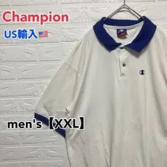 ●T601【US輸入】チャンピオン ポロシャツ ホワイト系 men's【XXL】