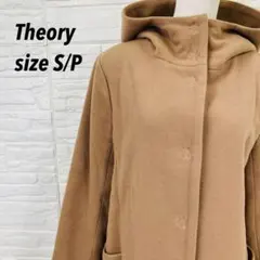 美品★セオリー Theory フード付きロングコート キャメル M相当 比翼仕立のサムネイル