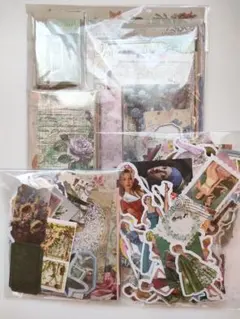 【ジャンク】大量コラージュ紙もの＆シール500枚セット ⑧