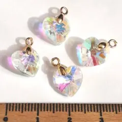 3セット⭐サンキャッチャーハート(クリア).。.:*4個♡ゴールドチャーム