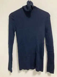 UNIQLO (2024年モデル)メリノリブタートルネックセーター ネイビー L