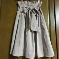 MAJESTIC LEGON リボン付きピンクフレアスカート Sサイズ