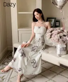今期　Dazy フラワープリント キャミワンピース　shein