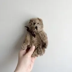 vintage teddy bear in check overalls - メルカリ