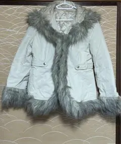 【新品】ホワイトファージャケット フード付き