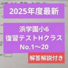 2025年度最新浜学園小６　復習テストHクラス　算数1年分 2026年最新】浜学園 小6 復習テストの人気アイテム - メルカリ