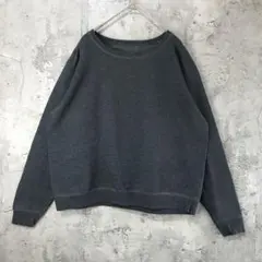 B3539古着　トレーナー　スウェット　チャコール　無地　90s Y2Kのサムネイル