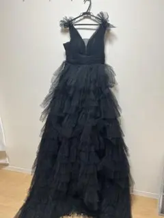 ブラック　ウエディング　ドレス　チュール