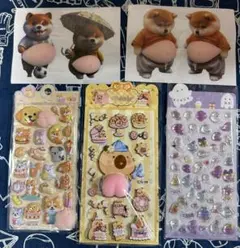 5点セット 3Dぷくぷくシール おしりシール　デコ 立体ステッカー シール帳