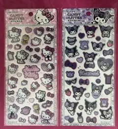 ハローキティ クロミ キャンディグリッターステッカー 2枚セット