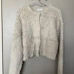 LEPSIM ボア素材 クロップドカーディガン Fサイズ クリーム