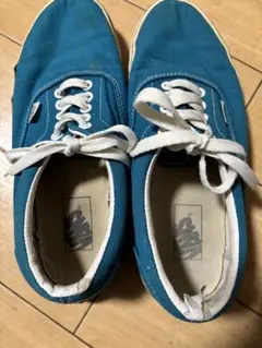 青 キャンバス ローカット スニーカー
