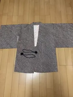 ①昭和レトロ　着物　羽織り　総絞り　総鹿の子　ブラック　ホワイト　レッド