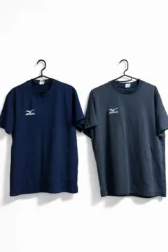 ミズノ M 半袖Tシャツ 紺 ネイビー 部活 練習着 スポーツウェア 難あり