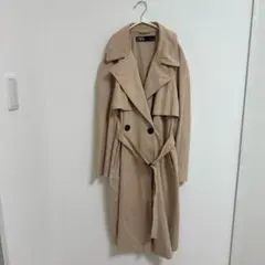 美品　ZARA スエード調ベージュコート ザラ　春秋冬　アウター　羽織り