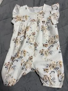 花柄 フリル ロンパース 9-12M