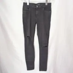 【ベルシュカ】デニムパンツ　ダメージ　ストレッチ　黒