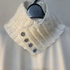 ハンドメイド　ネックウォーマー マフラー　スヌード　ボタン付