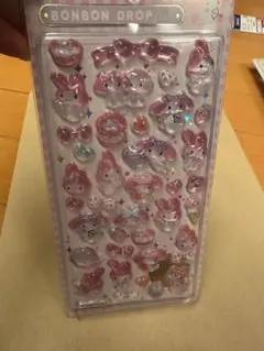 マイメロディー　ぷくぷく立体硬化シール　うるちゅる　ボンボンドロップシール