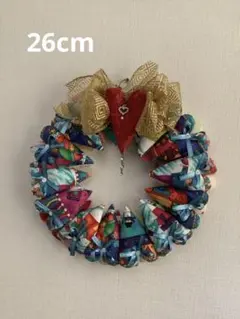 ハンドメイド　ハートのクリスマスリース