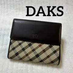 【新品】DAKS LONDON ダックス がま口三つ折り財布 本革 レザーのサムネイル