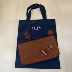 《 IBIZA 》ブラウンレザー　ハート刺繍 ポーチのサムネイル