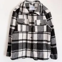 オールドネイビー チェック ジャケット 長袖 XL 白黒 ポリエステル 秋冬のサムネイル