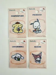 セリア　サンリオワッペン　4点セット　ジュースワッペン