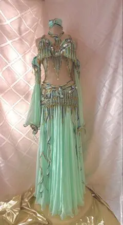 ‼️美品‼️⭐︎エメラルドグリーン⭐︎ベリーダンス⭐︎ オリエンタル　 ５点セット付き