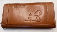PEANUTS スヌーピー ラウンドファスナー財布 ブラウンのサムネイル