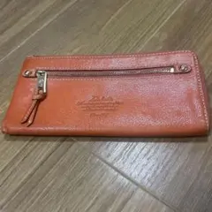 Dakota オレンジレザー 長財布 外ファスナー付き