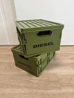 DIESEL ディーゼル　折畳み　コンテナボックス　２個セット　緑色　非売品
