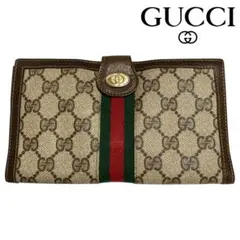 GUCCI オールドグッチ GGプラス シェリーライン 三つ折り 長財布