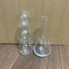 ガラスフラワーベース 2個セット
