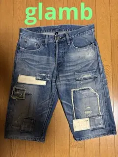 glamb デニムショートパンツ パッチワーク加工 サイズ2のサムネイル