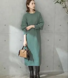 ニット ロングワンピース