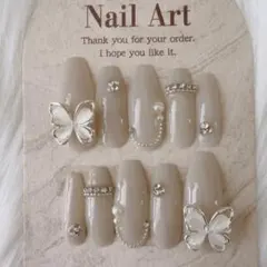 ネイルチップフレンチガーリーワンホンちゅるん韓国ニュアンスy2kバレエコア